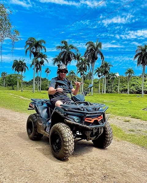 Cruise passengers on ATV tour